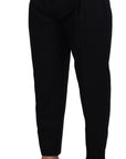 Dolce & Gabbana Sleek Black Italian Designer Pants with Side Buckle