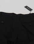 Dolce & Gabbana Sleek Black Italian Designer Pants with Side Buckle