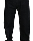 Dolce & Gabbana Elegant Black Washed Denim Pants Luxe Cotton