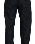 Dolce & Gabbana Elegant Black Washed Denim Pants Luxe Cotton