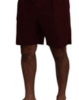 Dolce & Gabbana Elegant Maroon Cotton Blend Shorts