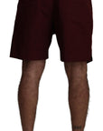 Dolce & Gabbana Elegant Maroon Cotton Blend Shorts