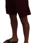 Dolce & Gabbana Elegant Maroon Cotton Blend Shorts