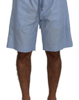 Dolce & Gabbana Elegant Light Blue Linen-Cotton Summer Shorts