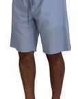 Dolce & Gabbana Elegant Light Blue Linen-Cotton Summer Shorts