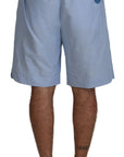 Dolce & Gabbana Elegant Light Blue Linen-Cotton Summer Shorts