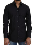 Dolce & Gabbana Elegant Slim Fit Black Cotton Dress Shirt