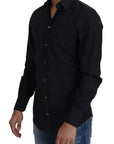Dolce & Gabbana Elegant Slim Fit Black Cotton Dress Shirt