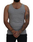 Dolce & Gabbana Sleek Sleeveless Grey Cotton Tank Top