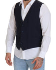 Dolce & Gabbana Elegant Dark Blue Formal Dress Vest