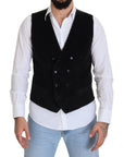 Dolce & Gabbana Elegant Black Double Breasted Dress Vest