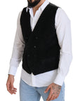 Dolce & Gabbana Elegant Black Double Breasted Dress Vest