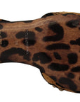 Dolce & Gabbana Floral Embellished Leopard T-Strap Sandals
