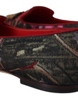 Dolce & Gabbana Multicolor Leather and Fabric Flats with Sacred Heart Patch