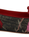 Dolce & Gabbana Multicolor Leather and Fabric Flats with Sacred Heart Patch