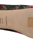 Dolce & Gabbana Multicolor Leather and Fabric Flats with Sacred Heart Patch