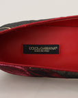 Dolce & Gabbana Multicolor Leather and Fabric Flats with Sacred Heart Patch