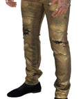 Dolce & Gabbana Elegant Gold Denim Elegance