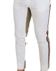 Dolce & Gabbana Two-Tone White & Brown Chic Cotton Pants