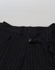 Dolce & Gabbana Elegant Black Striped Wool Blend Trousers