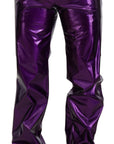 Dolce & Gabbana Elegant Shining Purple Straight Fit Pants