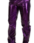 Dolce & Gabbana Elegant Shining Purple Straight Fit Pants