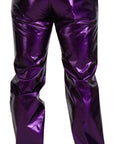 Dolce & Gabbana Elegant Shining Purple Straight Fit Pants