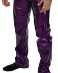 Dolce & Gabbana Elegant Shining Purple Straight Fit Pants