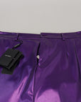Dolce & Gabbana Elegant Shining Purple Straight Fit Pants