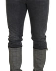 Dolce & Gabbana Elegant Grey Checkered Denim Treasure