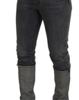 Dolce & Gabbana Elegant Grey Checkered Denim Treasure