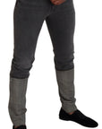 Dolce & Gabbana Elegant Grey Checkered Denim Treasure