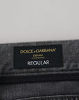 Dolce & Gabbana Elegant Grey Checkered Denim Treasure