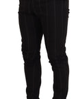 Dolce & Gabbana Elegant Black Striped Chino Pants