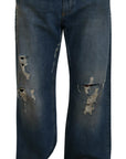 Dolce & Gabbana Stunning Tattered Denim Italian Jeans