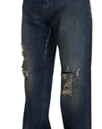 Dolce & Gabbana Stunning Tattered Denim Italian Jeans