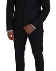 Dolce & Gabbana Elegant Gray Martini Three-Piece Wool Silk Suit