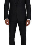 Dolce & Gabbana Elegant Gray Martini Three-Piece Wool Silk Suit