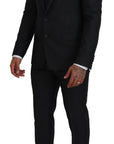 Dolce & Gabbana Elegant Gray Martini Three-Piece Wool Silk Suit