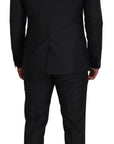 Dolce & Gabbana Elegant Gray Martini Three-Piece Wool Silk Suit