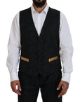 Dolce & Gabbana Elegant Black & Gold Slim Fit 3 Piece Suit