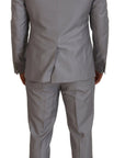 Dolce & Gabbana Elegant Silver Slim Fit Three-Piece Suit
