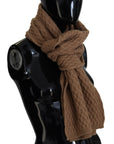 Dolce & Gabbana Elegant Dark Brown Knitted Scarf