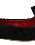 Dolce & Gabbana Elegant Black Suede Ballet Flats