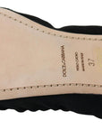 Dolce & Gabbana Elegant Black Suede Ballet Flats