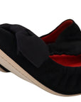 Dolce & Gabbana Elegant Black Suede Ballet Flats