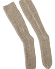 Dolce & Gabbana Chic Beige Wool Blend Over-the-Calf Socks