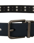 Dolce & Gabbana Elegant Blue Leather Belt with Metal Buckle