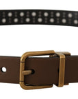 Dolce & Gabbana Elegant Brown Leather Belt with Golden Buckle