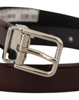 Dolce & Gabbana Elegant Dark Brown Patent Leather Belt